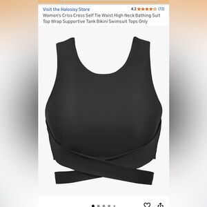 Women’s Bathing Suit Wrap Top High Neck Bikini Top